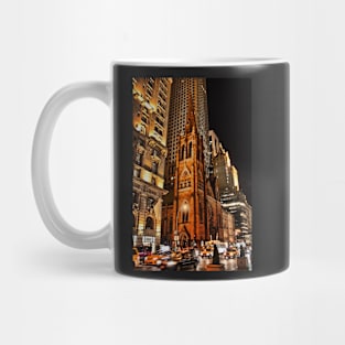 USA. New York. Manhattan. Church at night. Mug